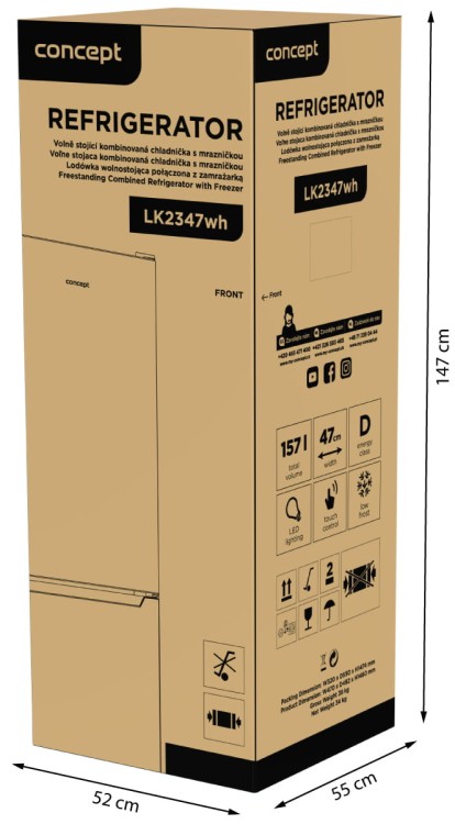 Lodówka z zamrażarką WHITE LK2347wh